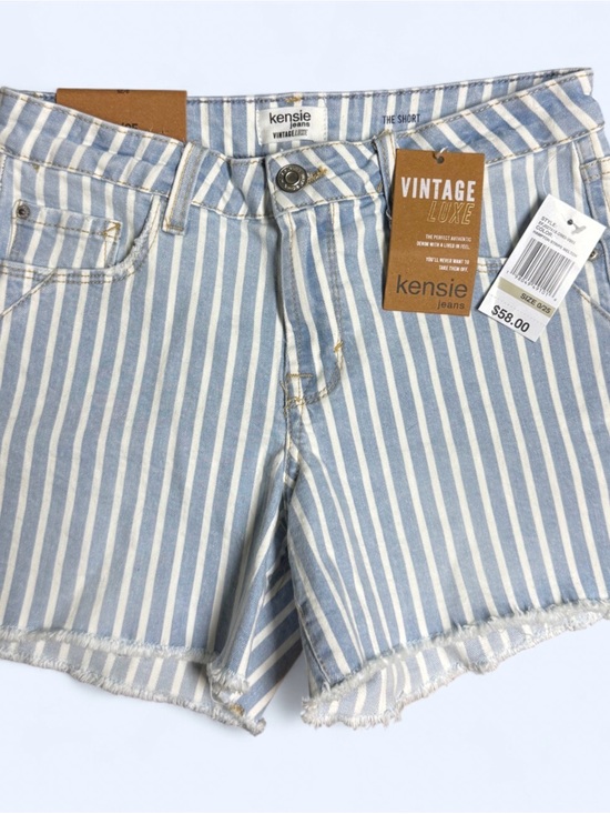 Kensie Pants - NWT Kensie Blue & White Striped Denim Shortie Shorts Size 25 Festival Vibes